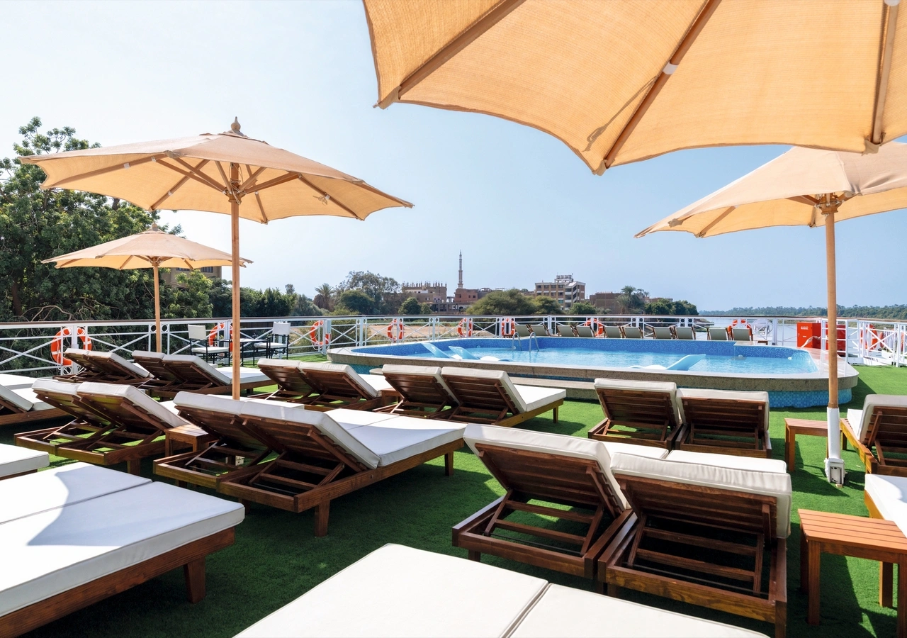 Sun deck of the JAZ Bahareya Nile Cruise Nile cruise